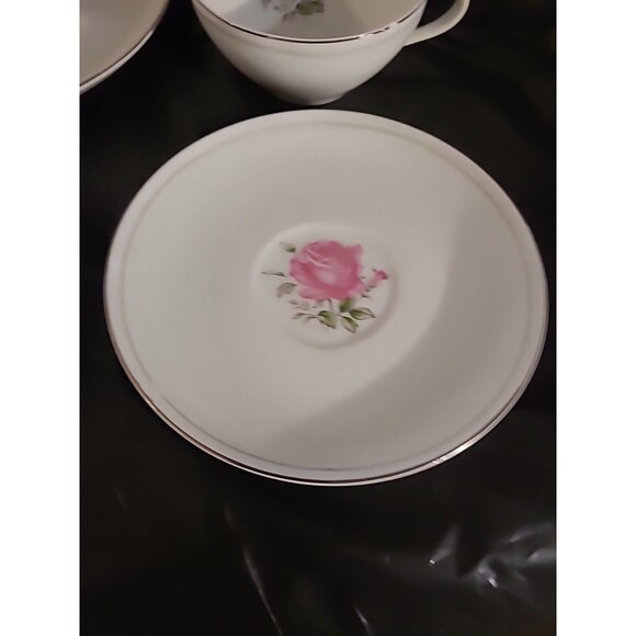5pc Imperial Rose Fine Bone China Japan #6702  Cup, Saucer, Fruit Bowl, Bread & - Picture 3 of 12